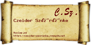 Czeider Szörénke névjegykártya